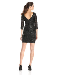Aidan Mattox - 151A10540SC Bateau Embellished Sheath Cocktail Dress