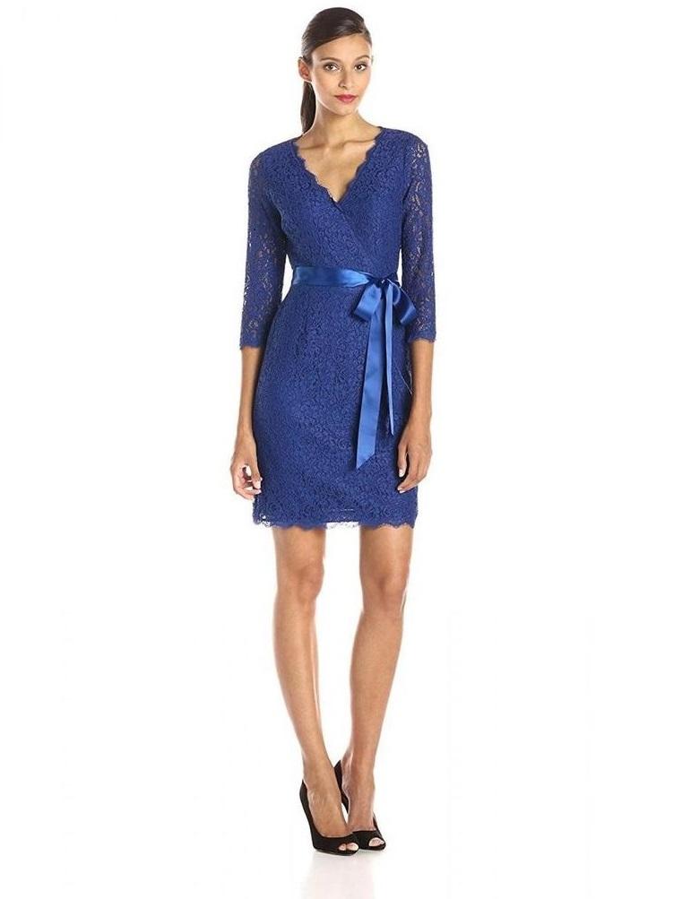 Adrianna Papell - 41910400SC English Lace Scalloped Dress with Tie