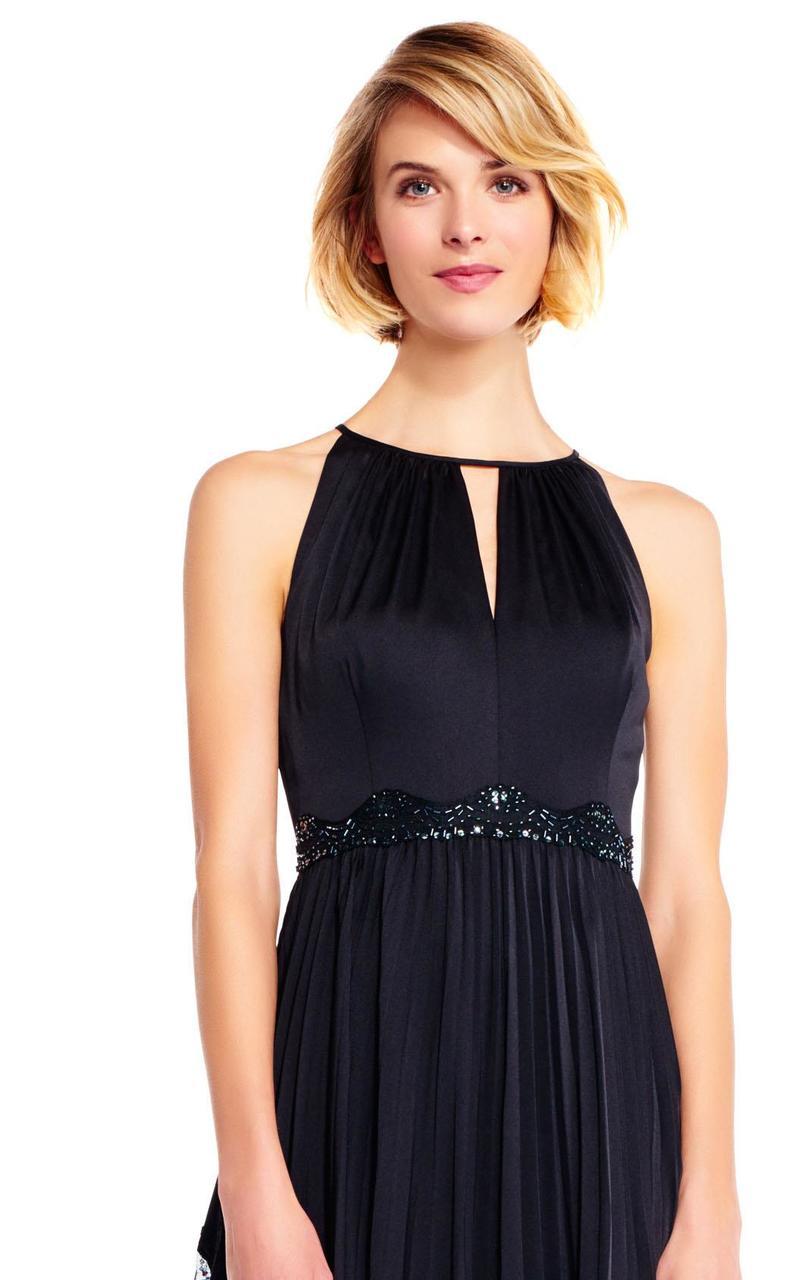 Adrianna Papell - Keyhole Front Pleated A-line Dress AP1E201701SC