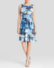 Adrianna Papell - Sleeveless Bateau Printed Dress 12242570SC