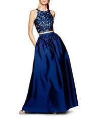 Adrianna Papell - Two-Piece Ornate Halter Long Dress 91922200SC