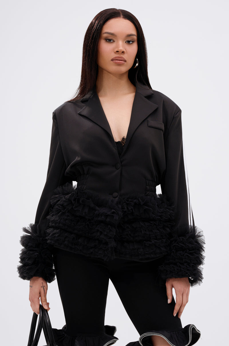 BIG HIT TULLE TRIM BLAZER