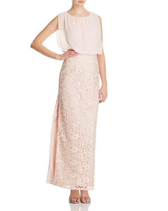 Aidan Mattox - 251704760SC Blouson Laced Long Dress with Slit