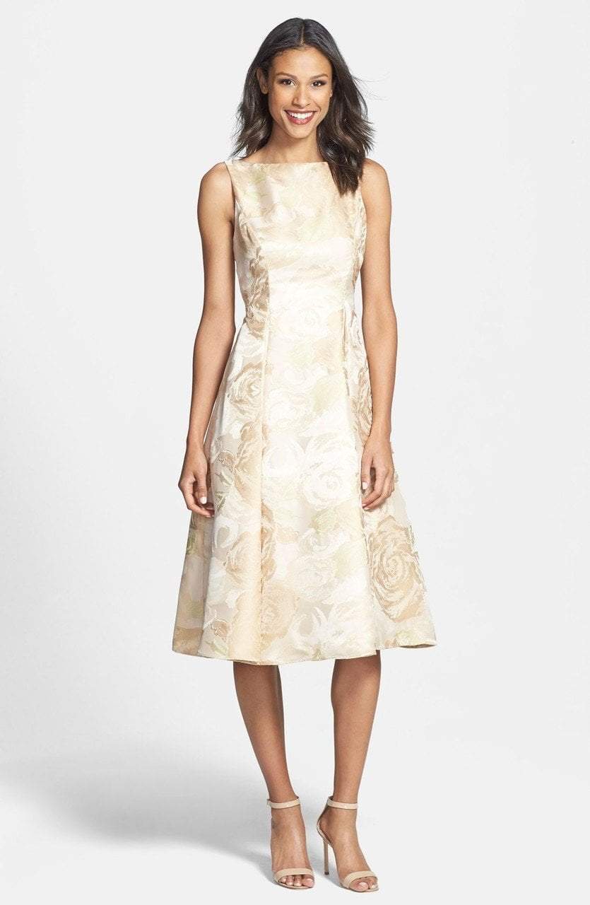 Adrianna Papell - Floral Printed Pleated A-line Dress 41889270SC