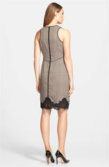Adrianna Papell - Lace Hemmed Pipe Print Sheath Dress 16PD78590SC