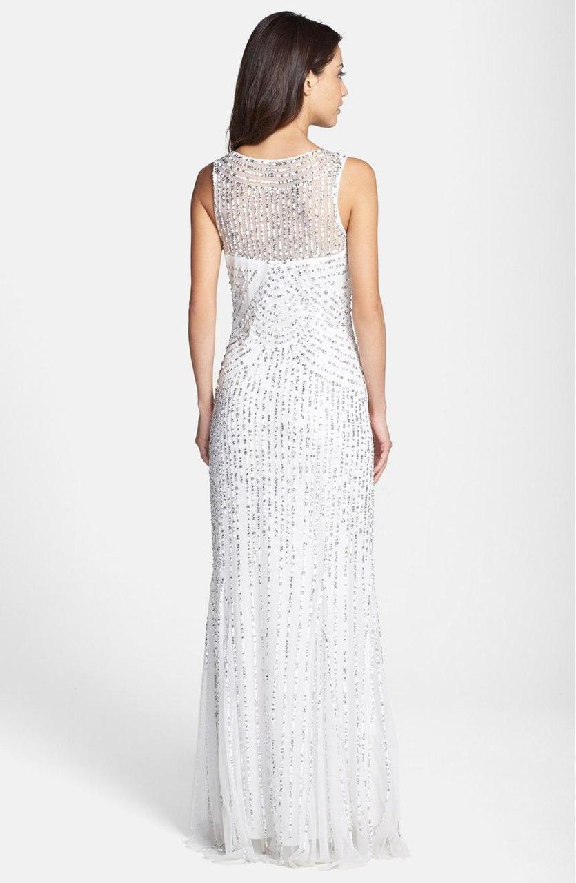 Aidan Mattox - 54456430SC Sequined V-neck Sheath Dress