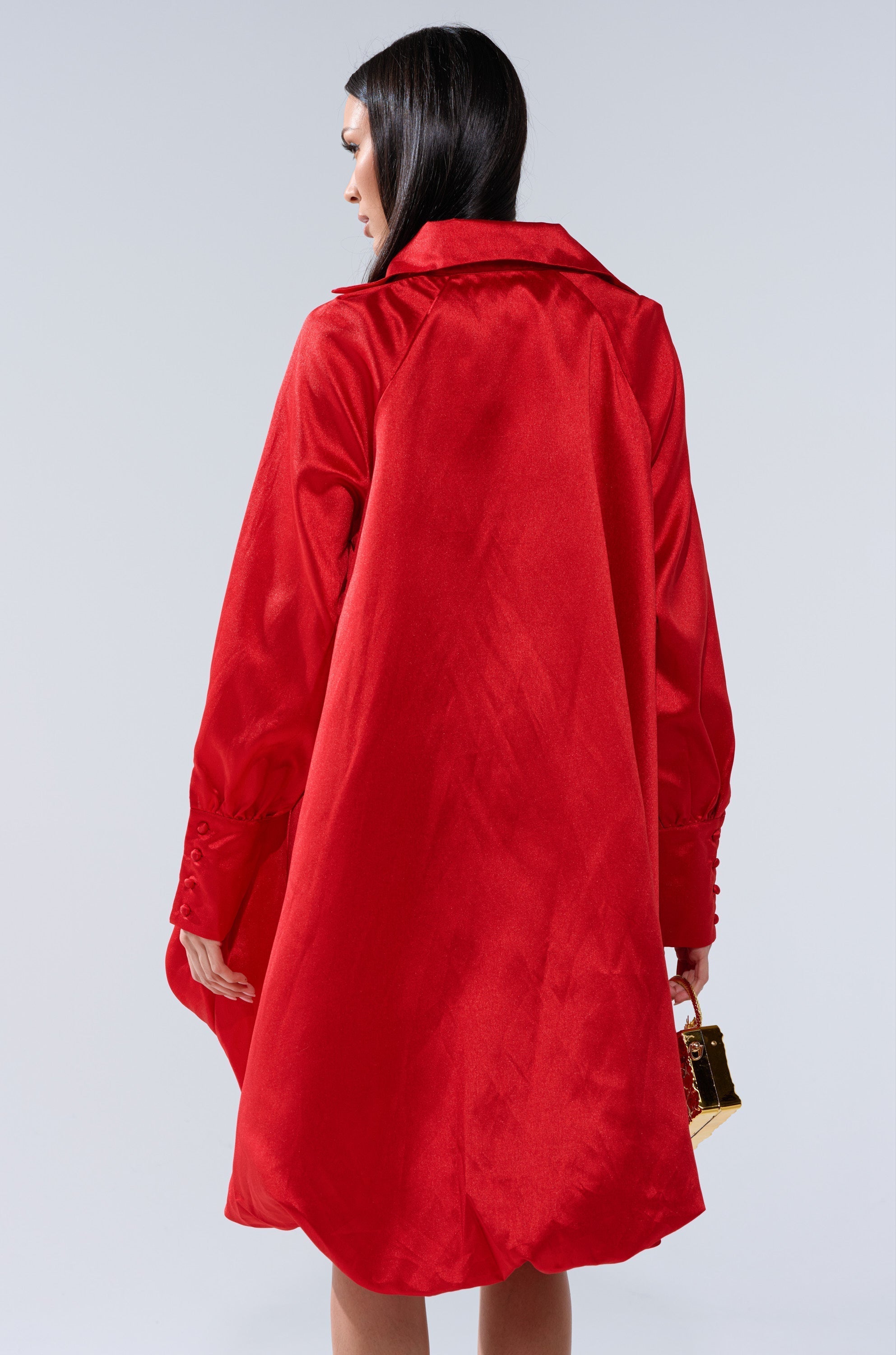 ELOUISE HI LOW DRESS IN RED