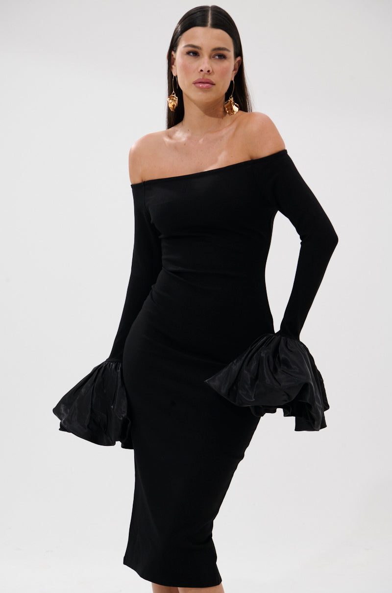 CLASS WITH A LITTLE BIT OF SASS MIDI DRESS