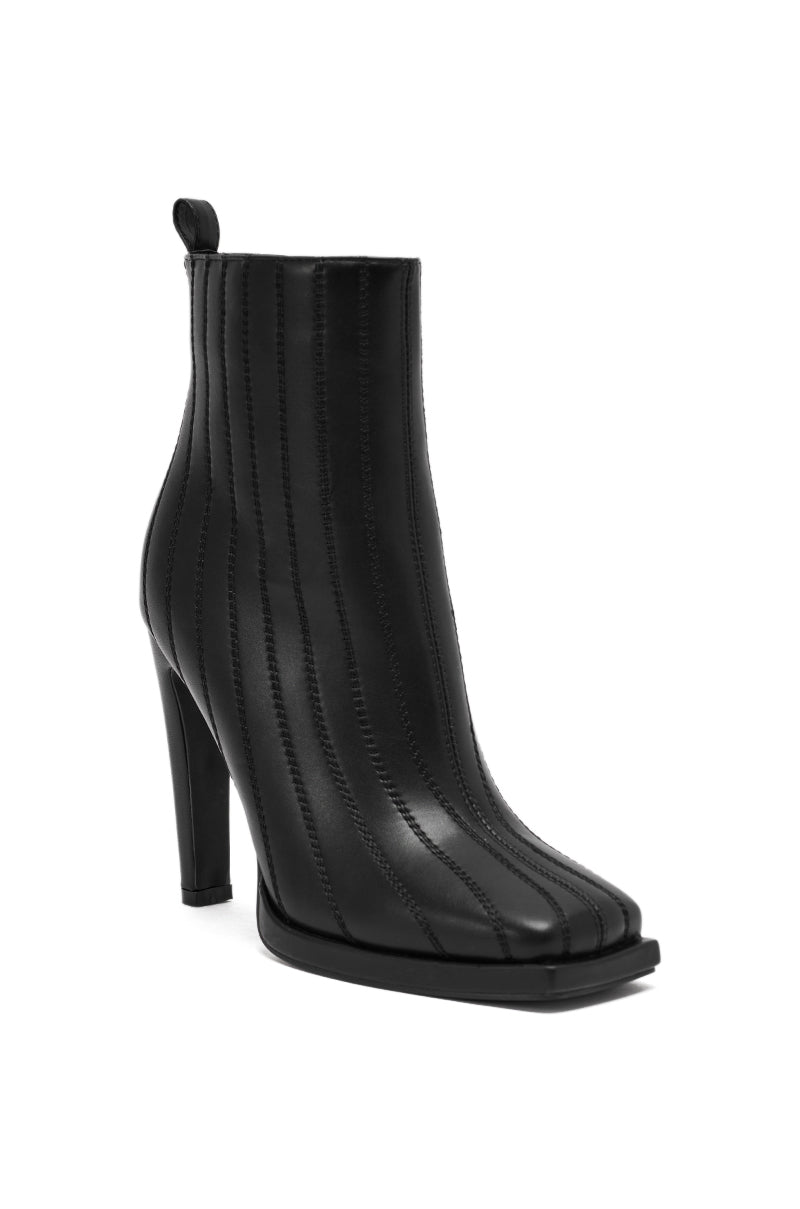 AZALEA WANG AMHERST BLACK PU BOOTIE