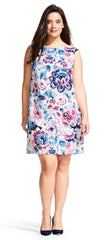 Adrianna Papell - Sleeveless Floral Print Faille Dress AP1D100382SC