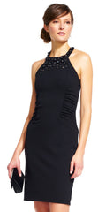 Adrianna Papell - Halter Embellished Fitted Dress AP1D100855SC