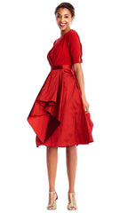 Adrianna Papell - AP1D101549SC Bateau Neck Knee Length Dress