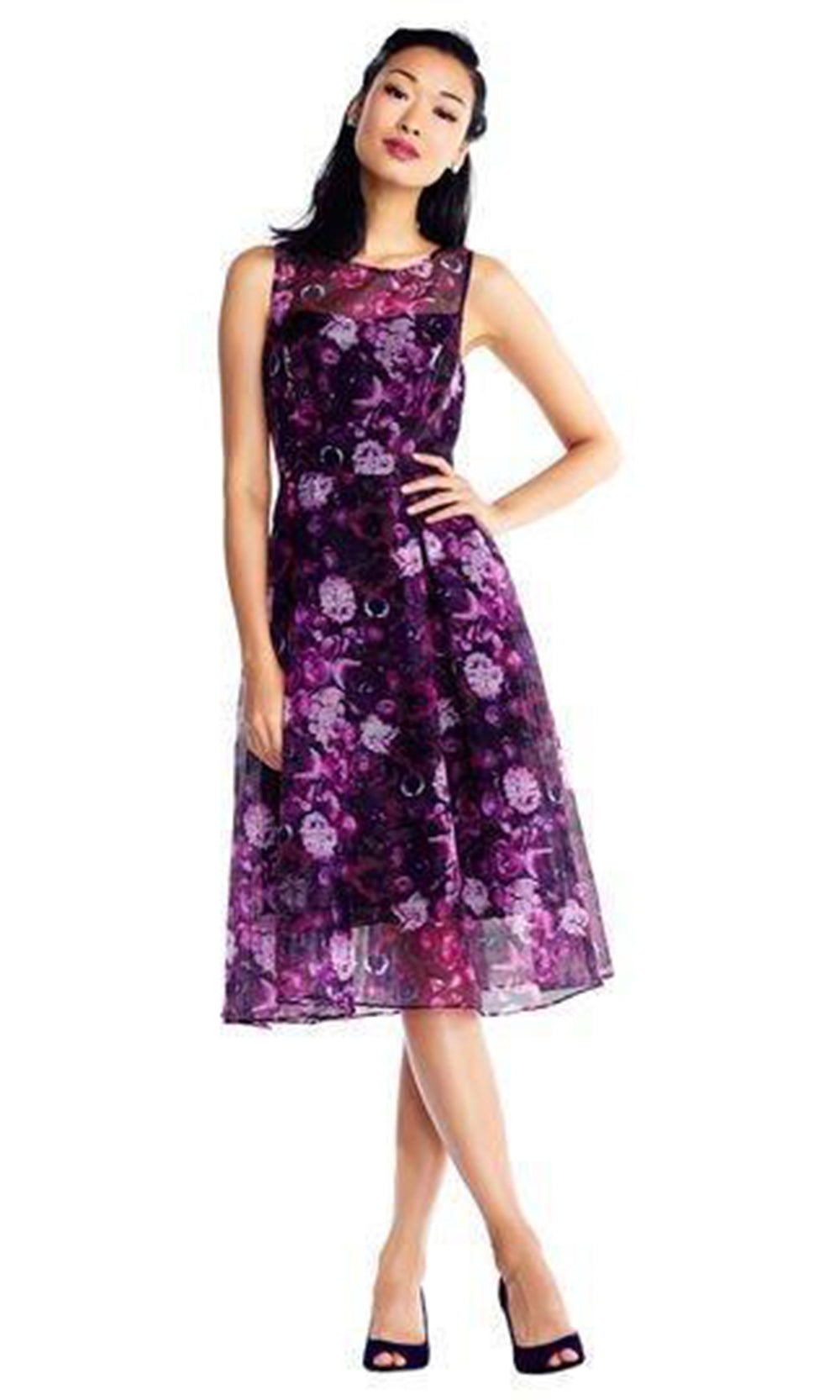 Adrianna Papell - AP1D101885SC Sleeveless Multi-Print Dress