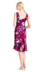 Adrianna Papell - AP1D102390SC Floral Print Bateau High Low Dress