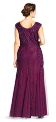 Adrianna Papell - Sequined Cutout Bateau Trumpet Gown AP1E200211SC