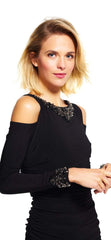 Adrianna Papell - Bateau Cold Shoulder Ruched Long Dress AP1E200716SC