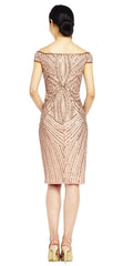 Adrianna Papell - AP1E201100SC Sequin Embellished Off-Shoulder Dress
