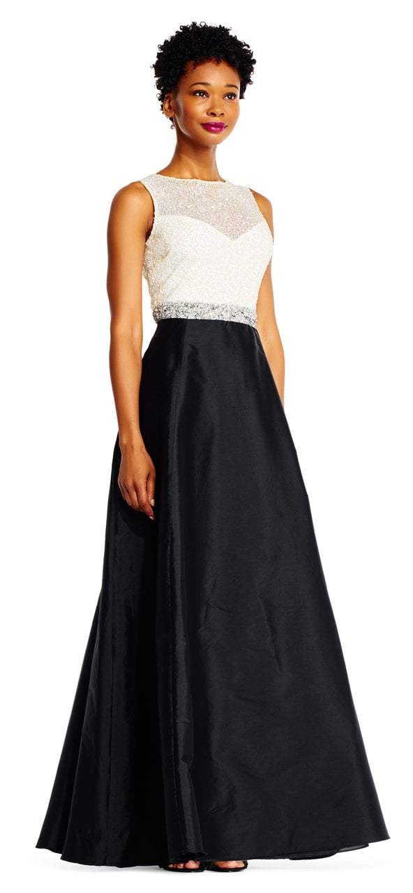 Adrianna Papell - AP1E201225SC Embellished Two Toned A-line Gown
