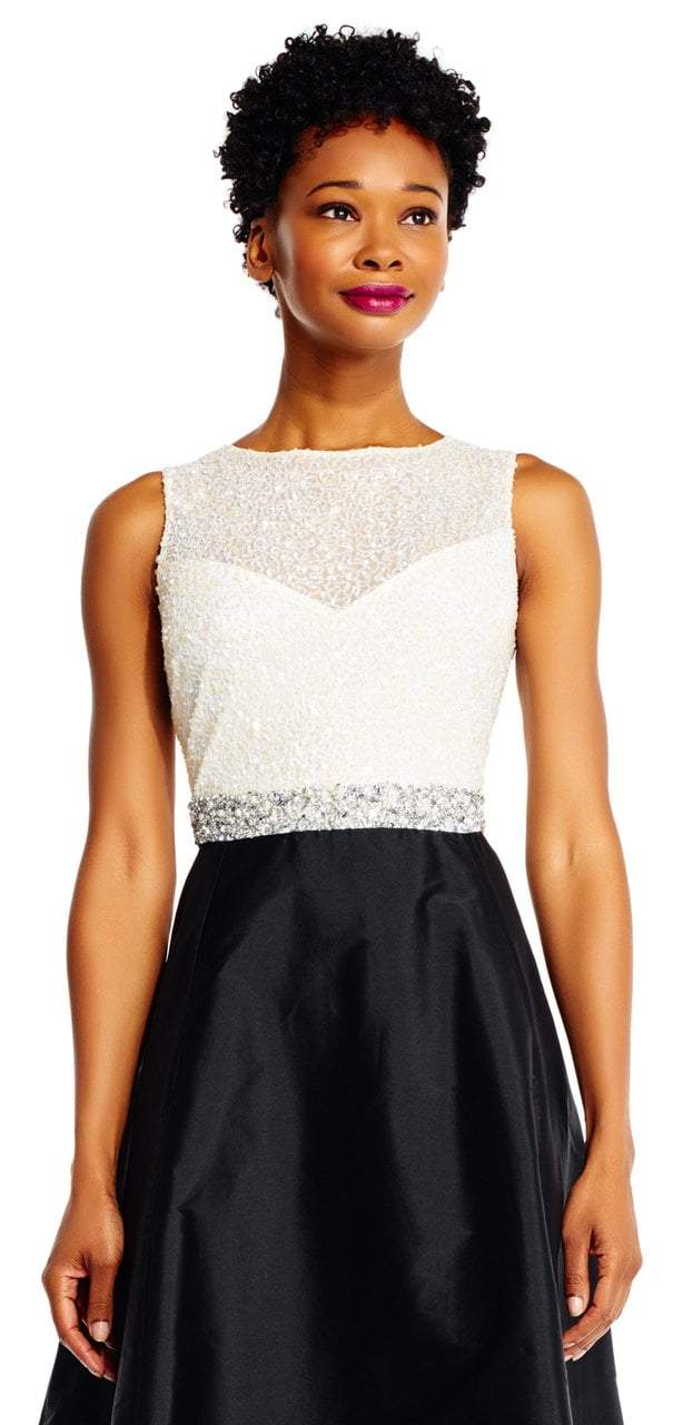 Adrianna Papell - AP1E201225SC Embellished Two Toned A-line Gown