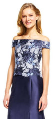 Adrianna Papell - Off Shoulder Laced Bodice Long Gown AP1E201247SC