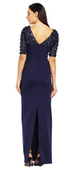 Adrianna Papell - Embellished Sleeve Fitted Evening Gown AP1E201359SC