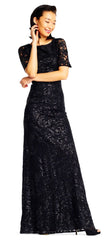 Adrianna Papell - Lace Fitted Bodice A-line Dress AP1E201418SC