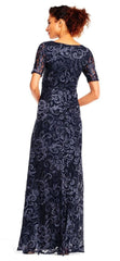 Adrianna Papell - AP1E201418SC Sequined Lace Bateau Sheath Dress