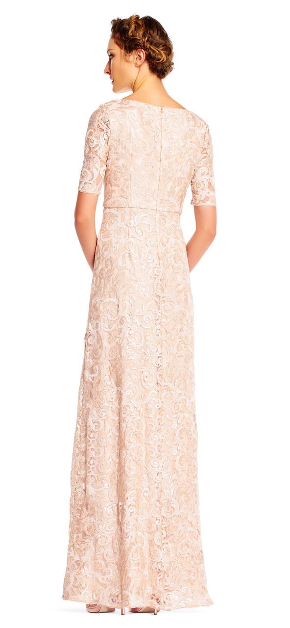 Adrianna Papell - Lace Fitted Bodice A-line Dress AP1E201418SC