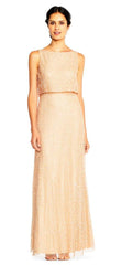 Adrianna Papell - Bateau Embellished Popover Long Gown AP1E201759SC