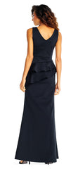 Adrianna Papell - V Neck Fitted Ruffled Long Dress AP1E202233SC