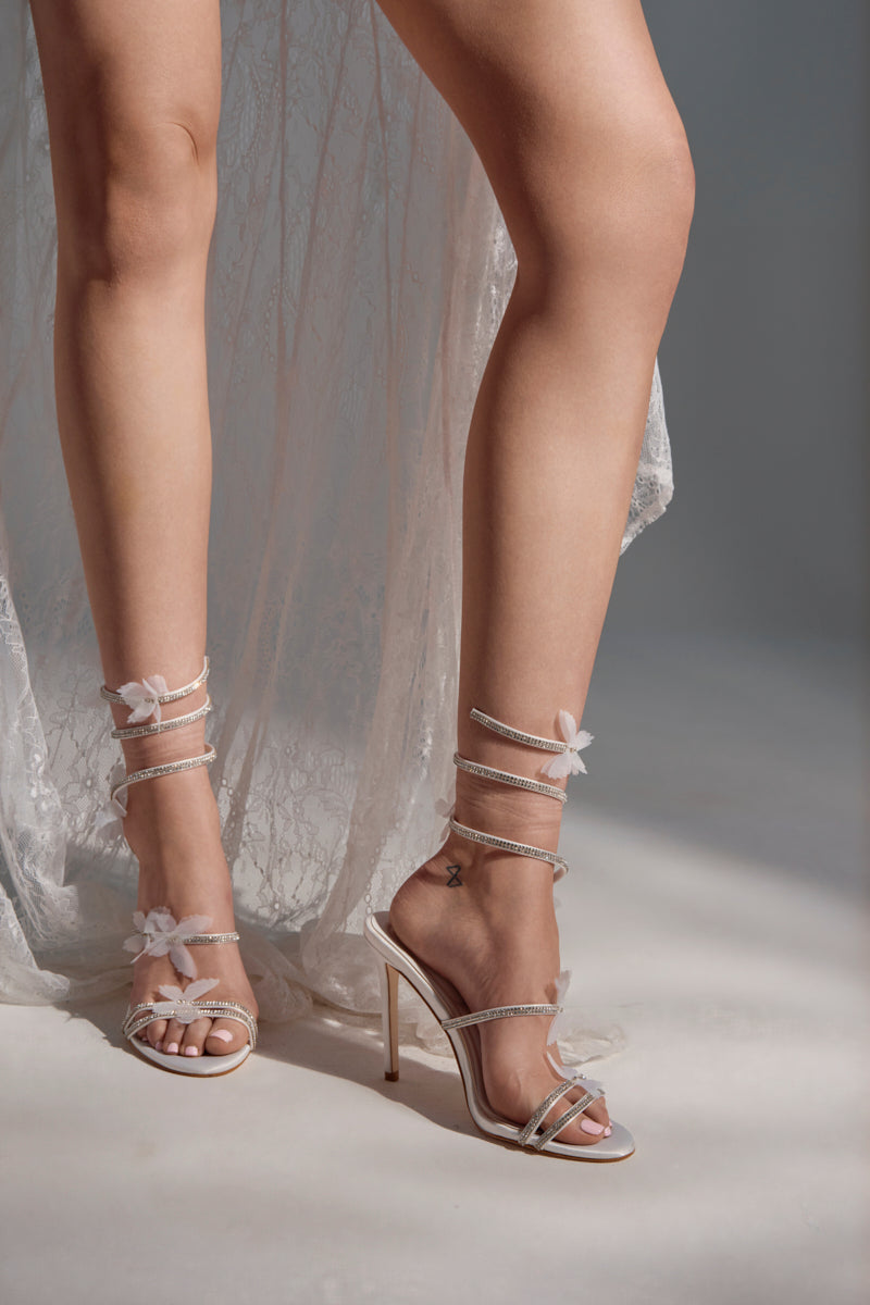 AZALEA WANG ARYANA BUTTERFLY WRAP UP HEEL IN WHITE