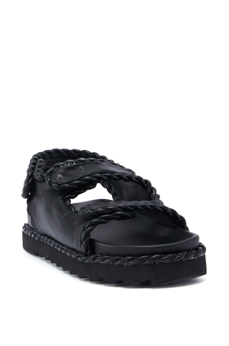 CAPE COD BLACK BRAIDED SANDAL
