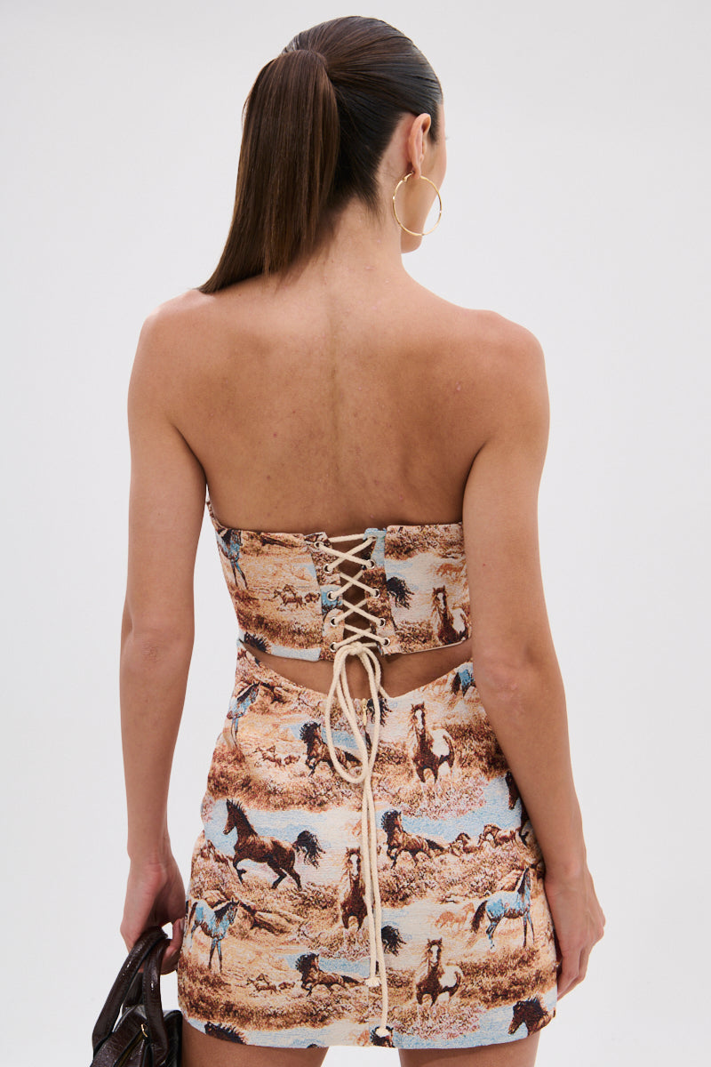 AINT NO HOLD EM PRINTED MINI DRESS
