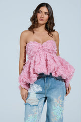 I CAN GET MY OWN FLOWERS STRAPLESS TOP