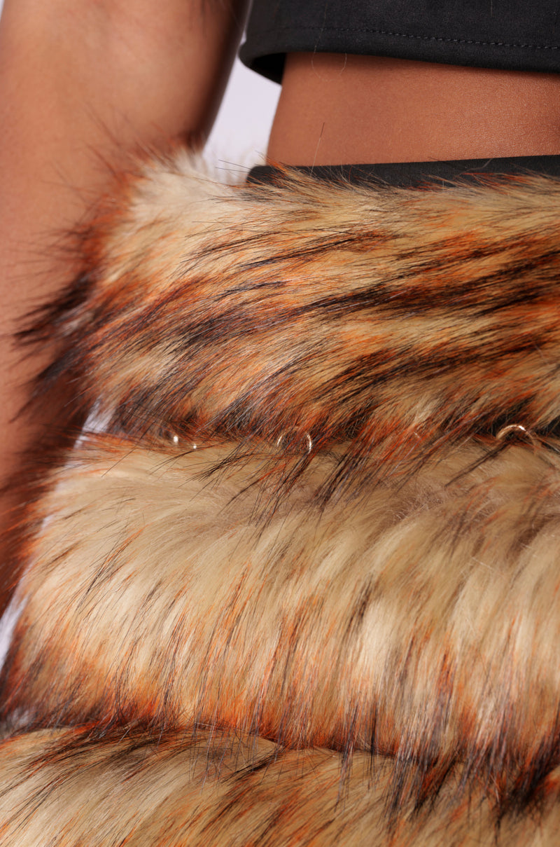 DRIVE ME WILD FUR MINI SKIRT