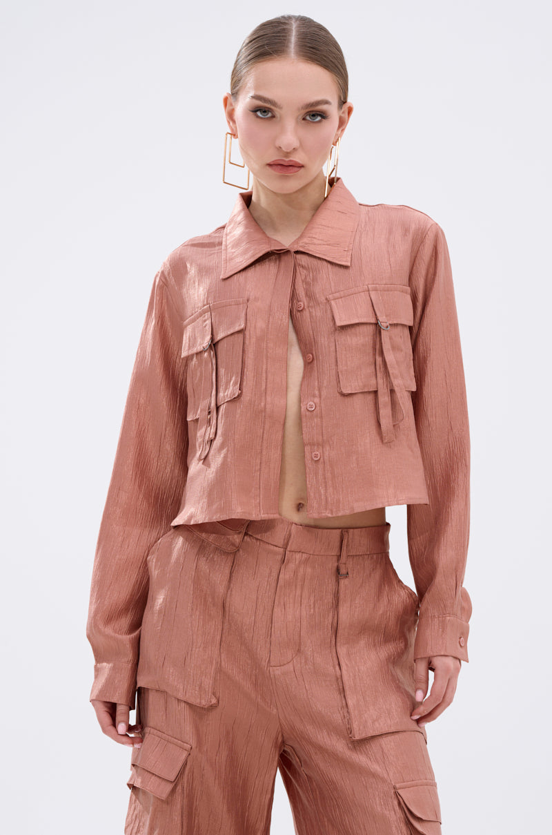 NOT ALONE BUTTON DOWN TOP
