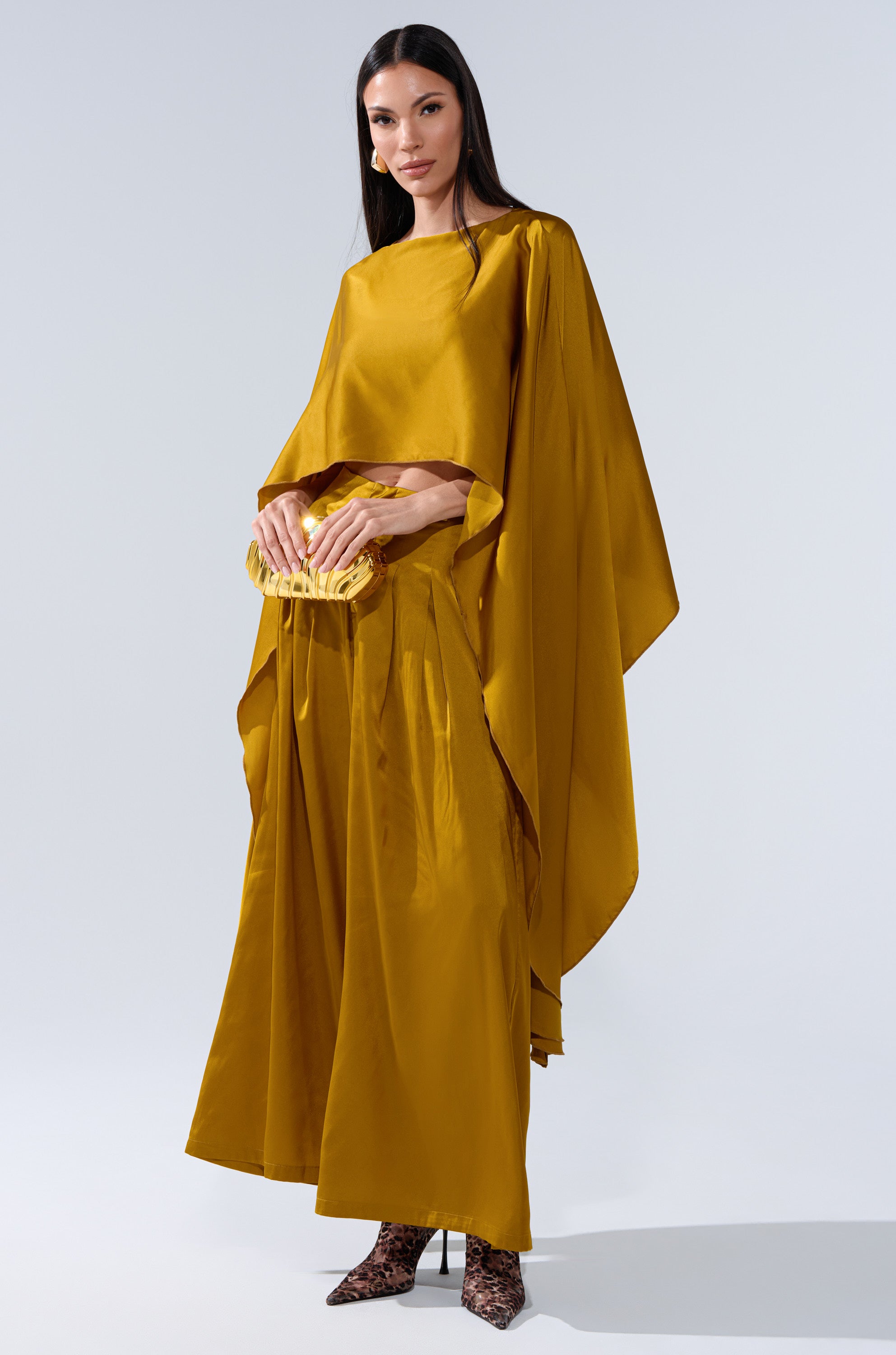 COCKTAIL HOUR WIDE-LEG PANT IN MUSTARD