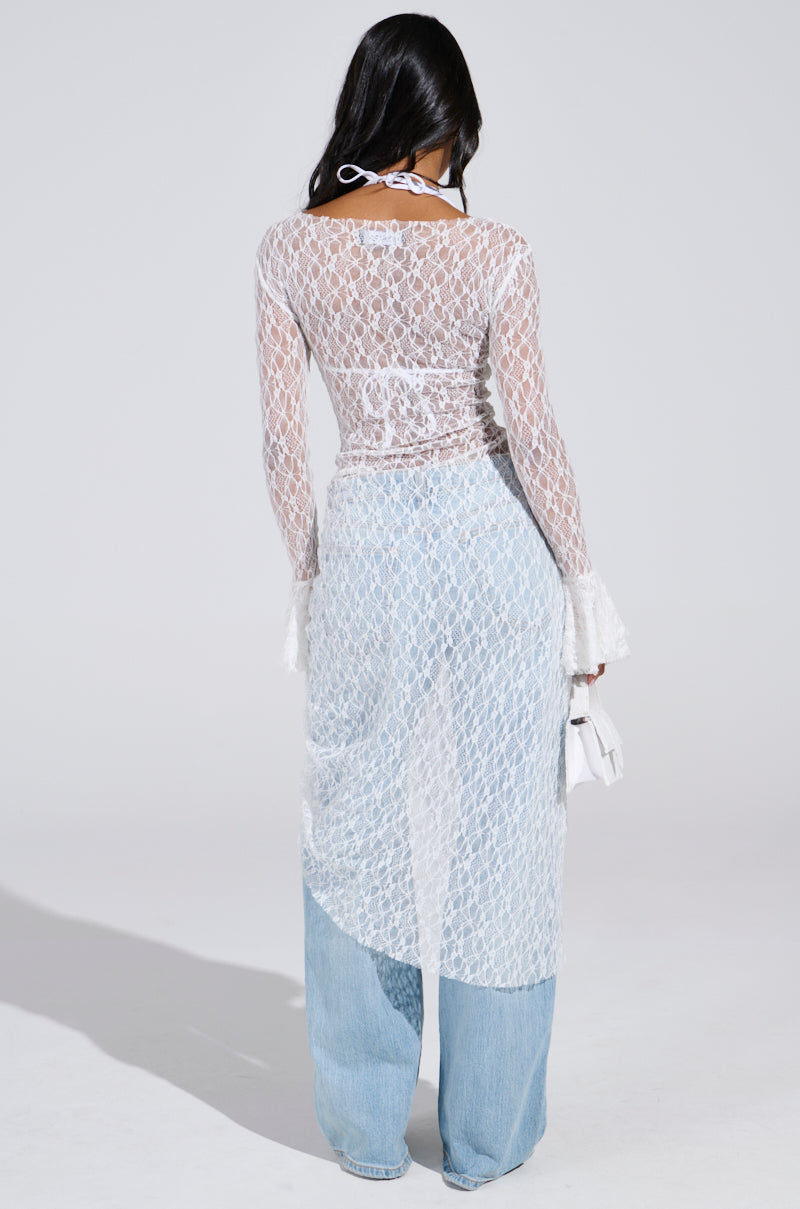 LILY LACE BLOUSE IN WHITE