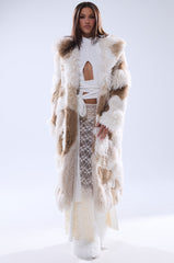 IN MY FEELS PATCHWORK FAUX FUR COAT