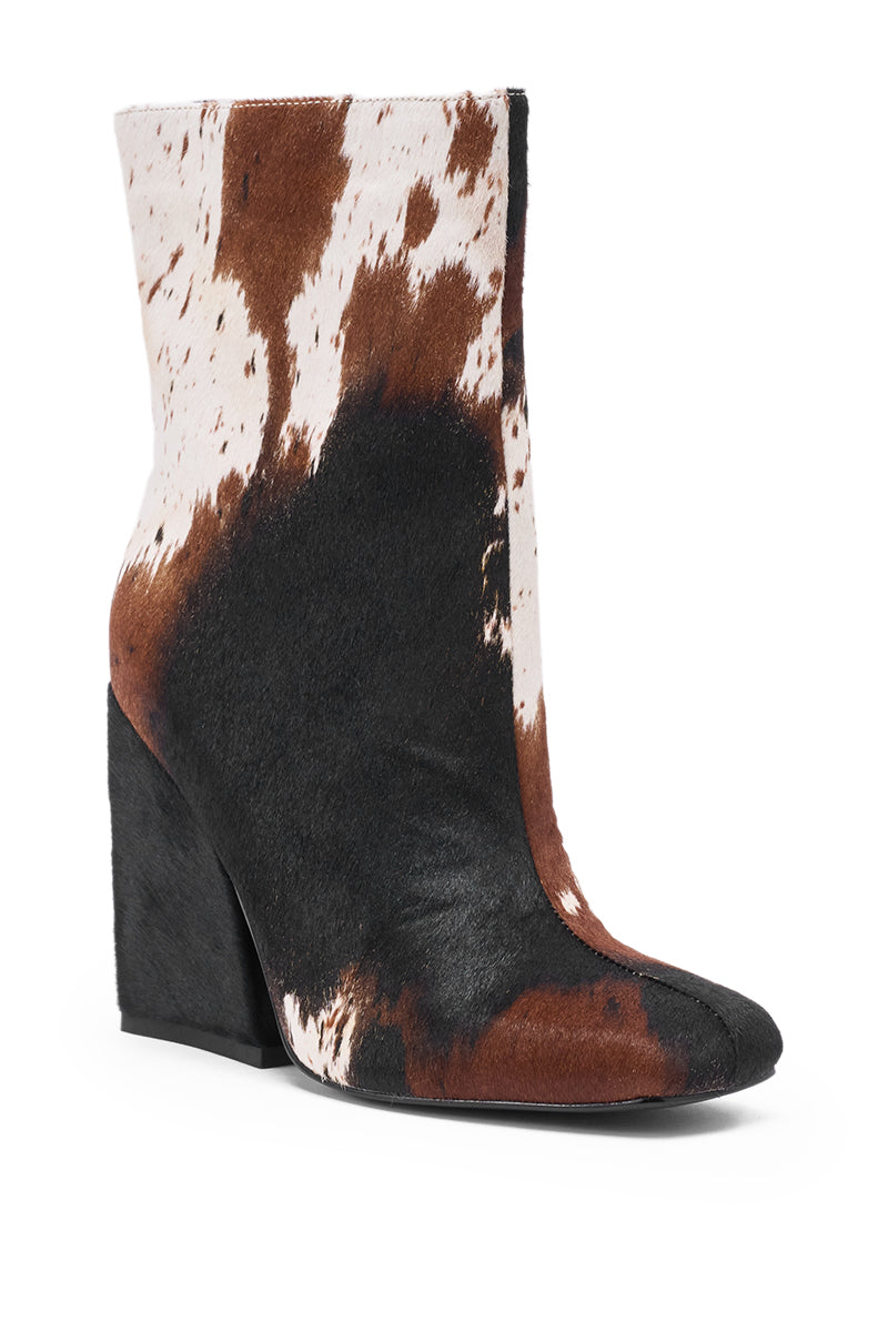 AZALEA WANG KIENNA COW CHUNKY BOOTIE