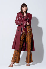ALINNA FAUX LEATHER TRENCH