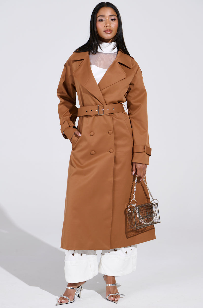 NEW YORK MINUTE TRENCH IN BROWN