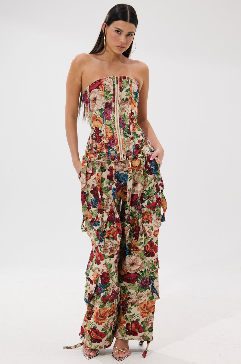 FLORAL FOR DAYS BROCADE CORSET