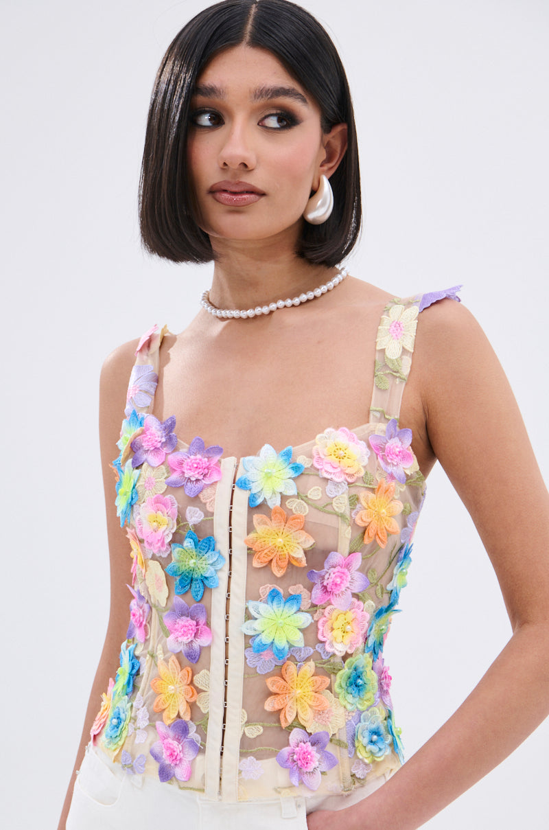 FLOWER POWER SHEER CORSET
