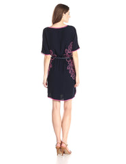Adrianna Papell - 16PD79730SC Embroidered Bateau Cocktail Dress