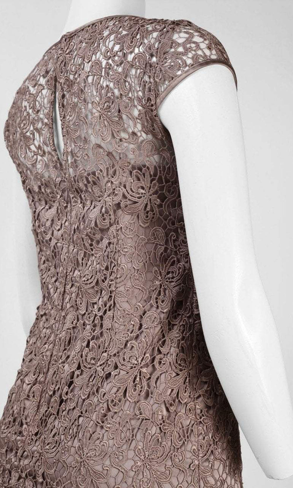 Adrianna Papell - 41877530SC Cap Sleeves Lace Short Dress