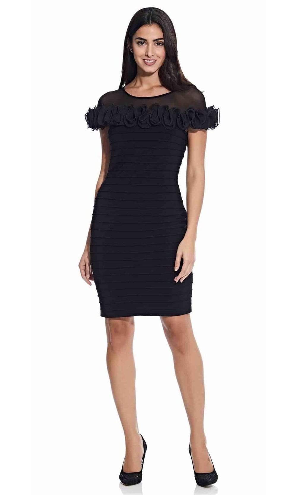 Adrianna Papell - Ruffled Trimmed Sheath Dress AP1D103865SC