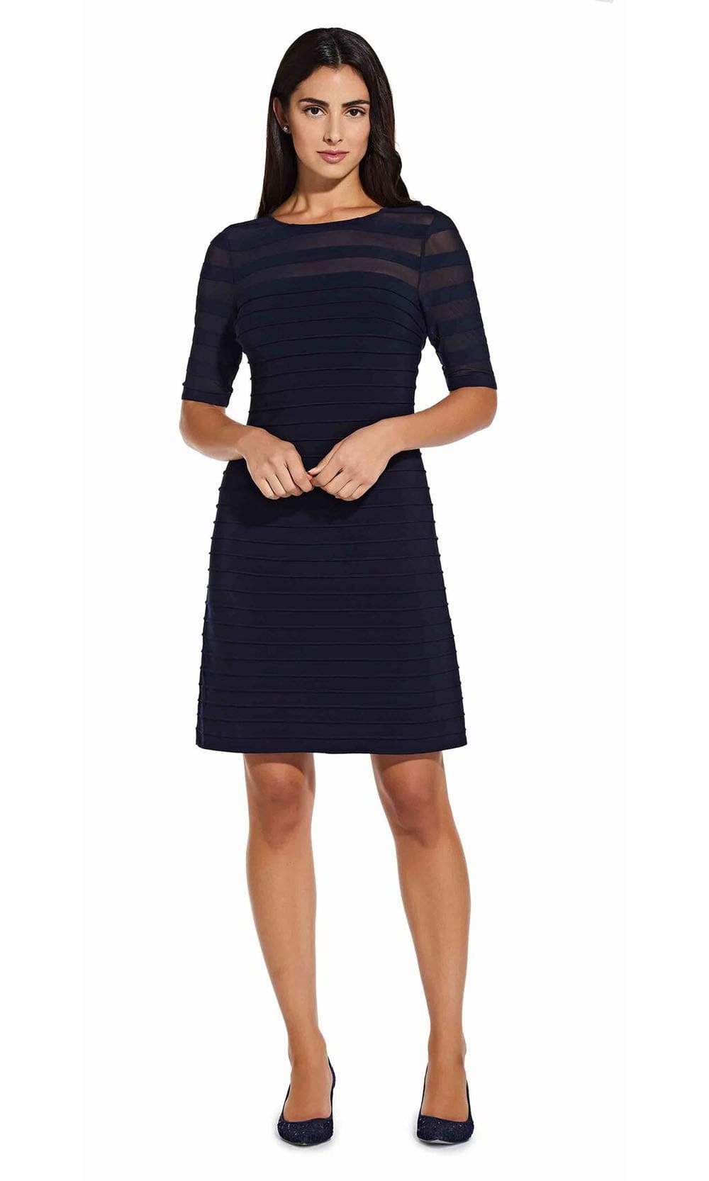 Adrianna Papell - Stripe Fitted Dress AP1D103882SC