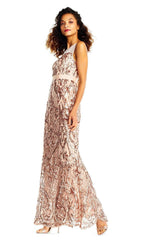Adrianna Papell - AP1E202469SC Illusion Neck Fulle Sequined Dress