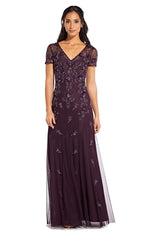 Adrianna Papell - Long Embellished Sheath Dress AP1E203711SC